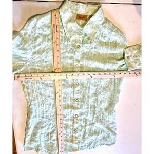 Vintage Long Sleeve Mint Green White Wrangler Western Button Down Size Medium